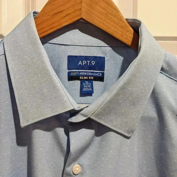NWT Men's Apt.9 Premier Flex Performance Shirt Light Blue Sz XL - Picture 4 of 10